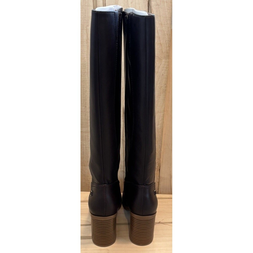 Giani Bernini Women Brown Leather Odettee Memory Foam Block Knee-High Boots - Picture 8 of 10